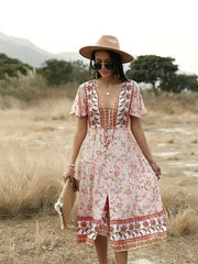 Pink long dress for home travel