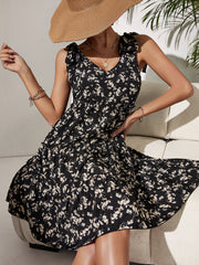 Vestido sin mangas con estampado de tirantes