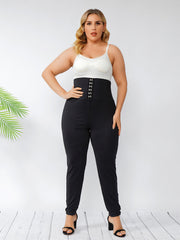 Leggings ajustados de cintura alta con botones y gancho para uso diario