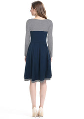 Elegantes vestidos de otoño con cuello en V y manga larga