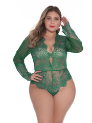 Panel de rayas de encaje de manga larga