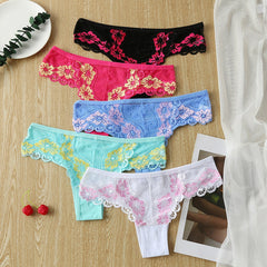 5pack Lace Embroidered Seduction Briefs