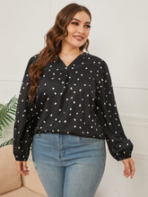V-Neck Printed Long-Sleeved Shirt