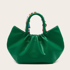 Vintage dumpling bag with silk scarf portable female bag