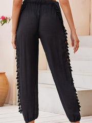 Tassel Detail Split Thigh Cover Up Pants