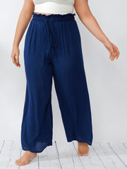 Pantalones anchos casuales de verano con cordón de comercio exterior para el hogar