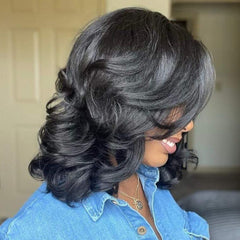 Women's long curly hair wig