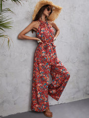 Printed Straight-leg Jumpsuit