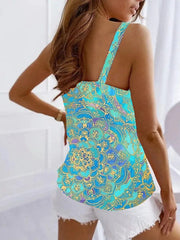 Tirantes estampados con cuello en V elegantes