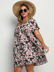 Sling Floral High Waist Loose Dress