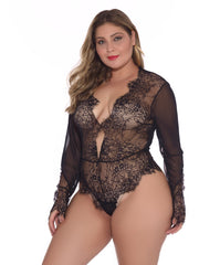 Panel de rayas de encaje de manga larga