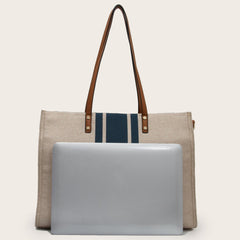 Bolso vintage para portátil de lino y algodón