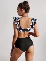 Traje de baño de bikini con recortes y estampado sexy