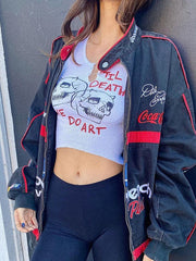 Camiseta sin mangas con estampado de calavera