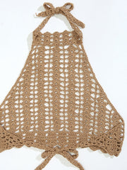 Neckholder-Überwurf mit Häkel-Krawatte und Bindeband hinten