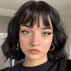 Women's short curly water ripple wig