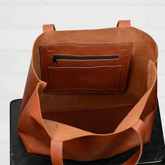 Bolso de mano de cuero suave de gran capacidad con un solo hombro