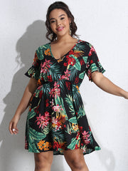 Vestido sencillo de verano con cintura plisada