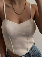 Top de tubo con espalda estrecha y tirantes de color liso