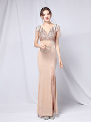 Velvet sexy split dress