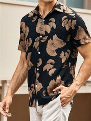 Schwarzes lässiges Street-Print-Hemd