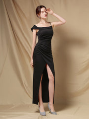 Schlankes Bankett-Abendkleid mit Linie an den Schultern