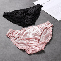 4er-Pack Satin-Slips mit niedriger Taille