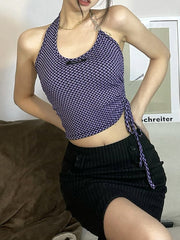 Chaleco pequeño sexy ajustado con cuello colgante invertido