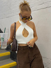 Chaleco halter cruzado