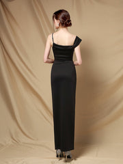 Schlankes Bankett-Abendkleid mit Linie an den Schultern