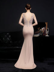Lace and diamond long evening dress