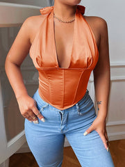 Chaleco cruzado tipo halter
