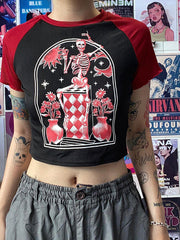 Camiseta ajustada con estampado de calavera