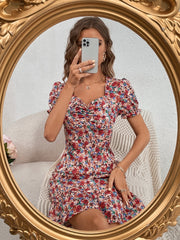 Falda con volantes de cintura alta