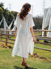 Offener Strickrock mit Fransenbesatz