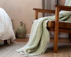 Light Weight Cotton Blanket - Green