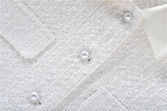 Weißes Feder-Zweiteiler-Set