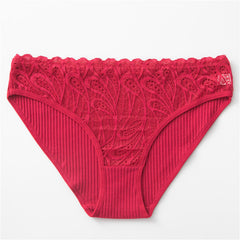 Conjunto de 5 bragas de encaje con contraste de canalé