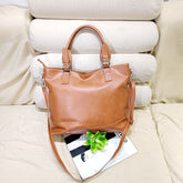 Bolsos de mano portátiles de gran capacidad con patrón de cuero encerado al aceite de estilo retro