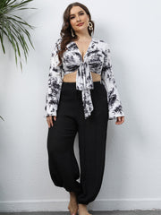 Pantalones de playa de talla grande, informales, holgados, de pierna ancha, ligeros