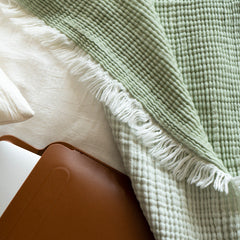 Light Weight Cotton Blanket - Green