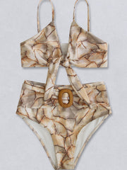 Traje de baño bikini con tirantes y escote en V