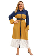 Spitzennähte Temperament Pendeln Farbkontrastkleid