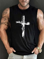 Top sin mangas con estampado cruzado