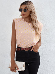 Elegant Polka Dot Sleeveless Top