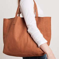 Bolsos tote de piel suave de gran capacidad