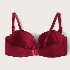 Sujetador con aros y ribete de crochet