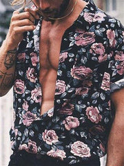 Camisa de manga corta con estampado de rosas