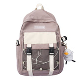 Women's Fashion trend campus casual simple contrast color backpack