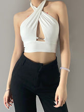 Surface Of Solid Color Hanging Neck Short Vest